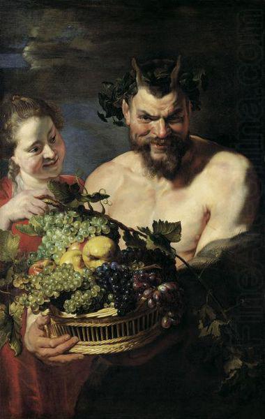 Satyr und Madchen mit Fruchtekorb, Peter Paul Rubens